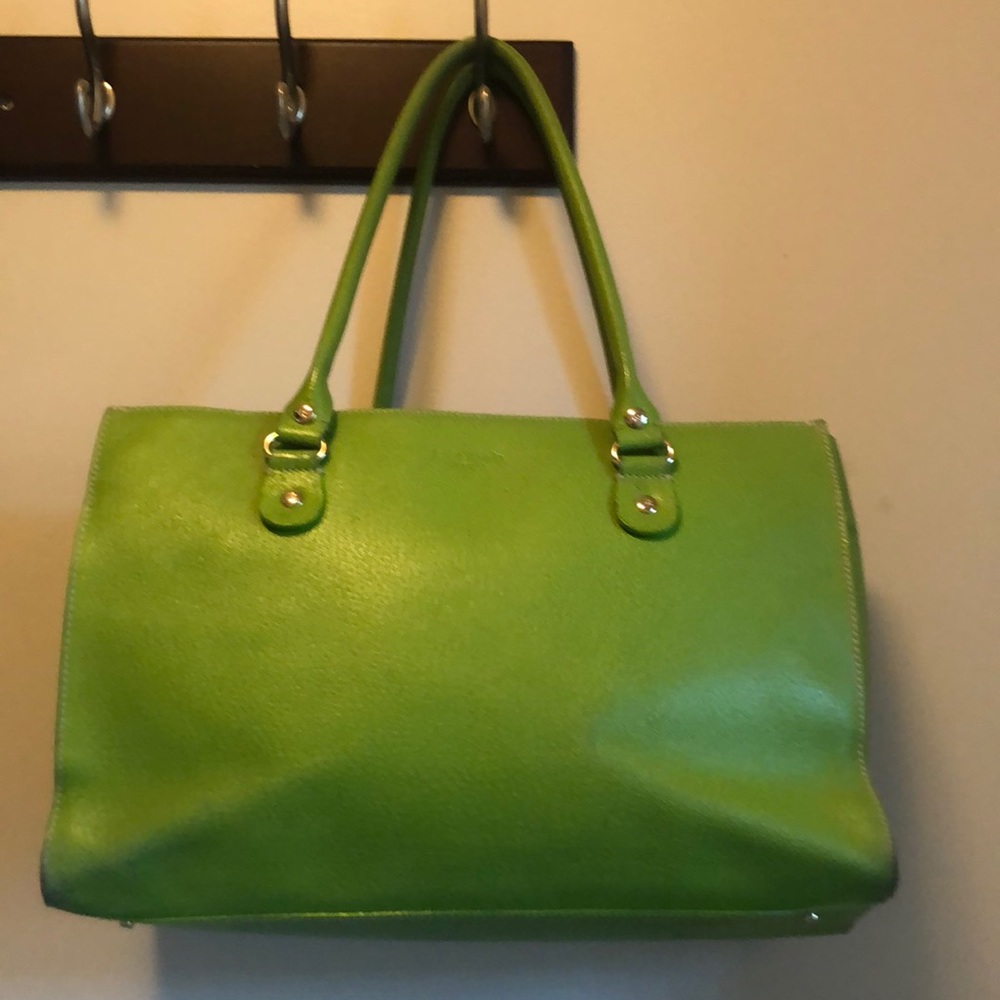 Kate Spade green leather tote